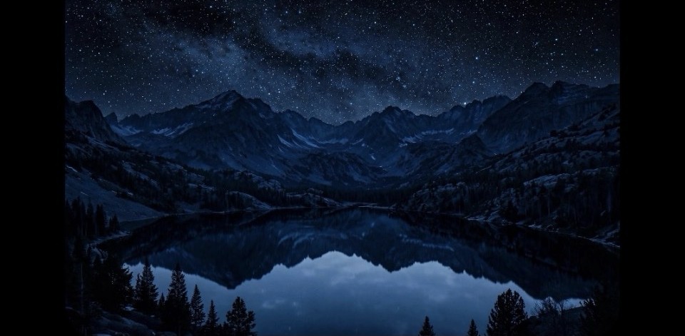 Colorado starry night over a still lake
